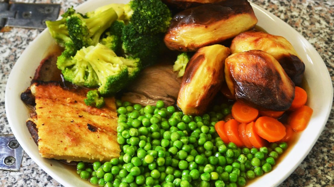 The traditional British roast dinner is the most popular item on the menu.