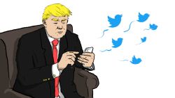 trump tweeting illustration
