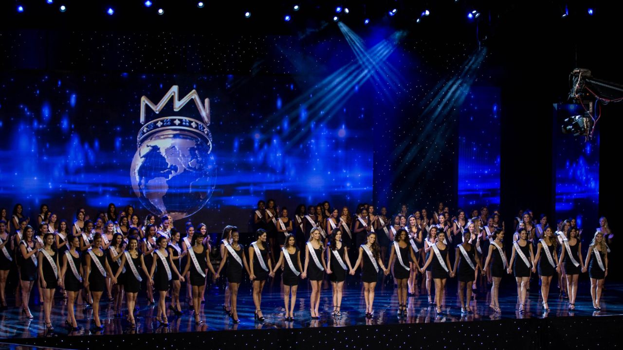 Contestants on stage during Miss World 2016 in Washington DC.