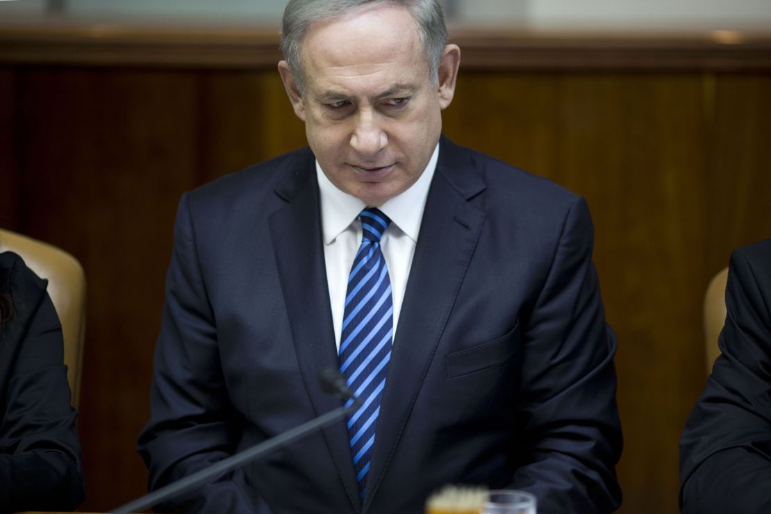 Israeli Prime Minister Benjamin Netanyahu chairs a weekly cabinet meeting on December 11, 2016.