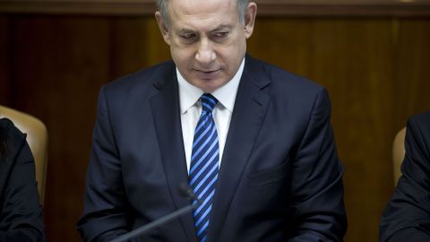 Israeli Prime Minister Benjamin Netanyahu chairs a weekly cabinet meeting on December 11, 2016.