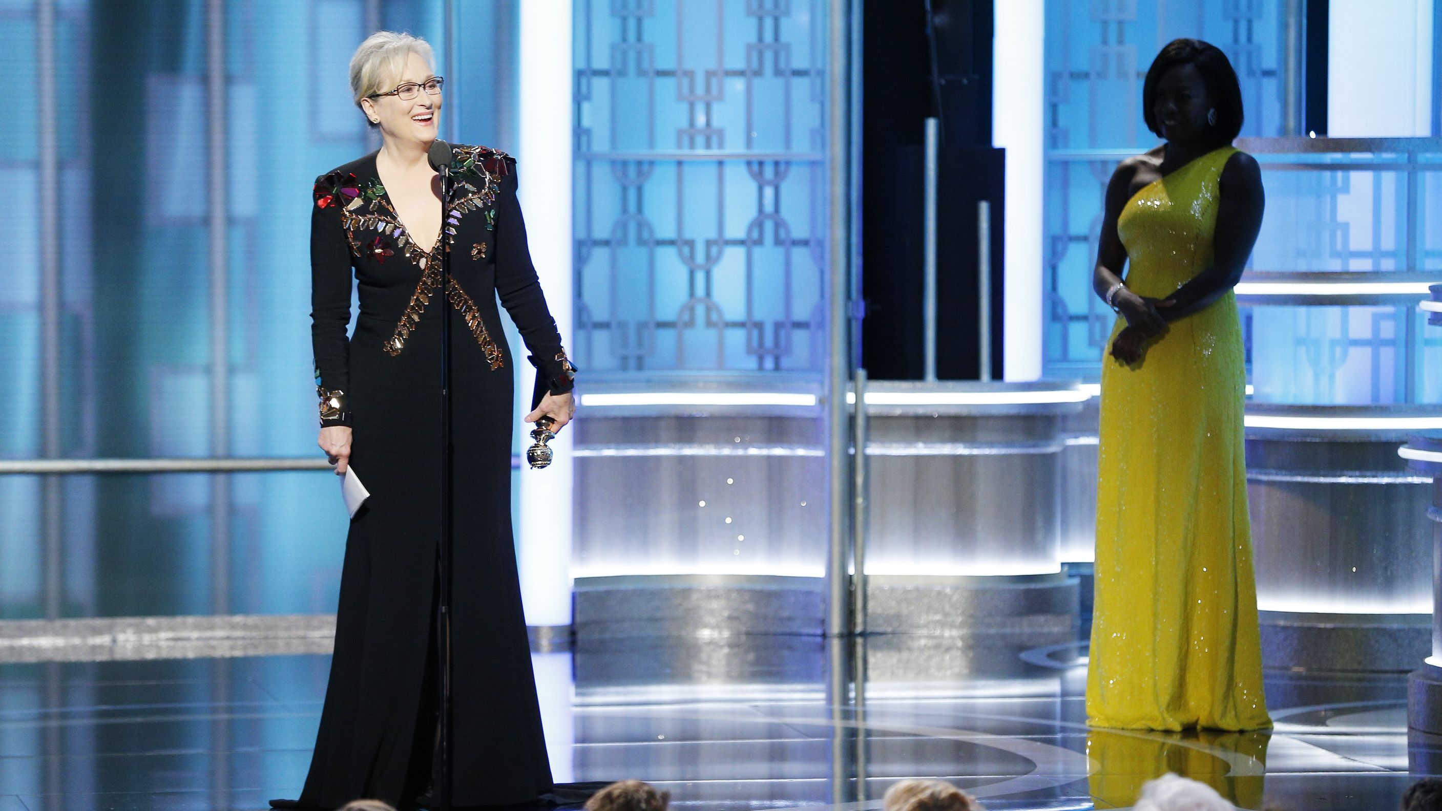 Meryl Streep accepts  Cecil B. DeMille Award  during the 74th Annual Golden Globe Awards.