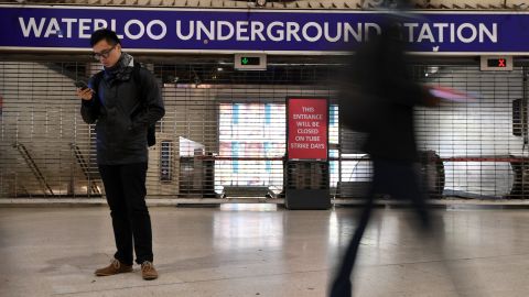 All Underground stations in central London -- including Waterloo -- were closed on Monday morning. 