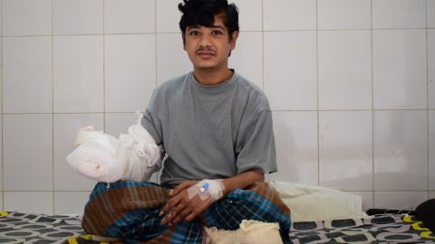 Bajandar in January 2017, shortly before he left the hospital.