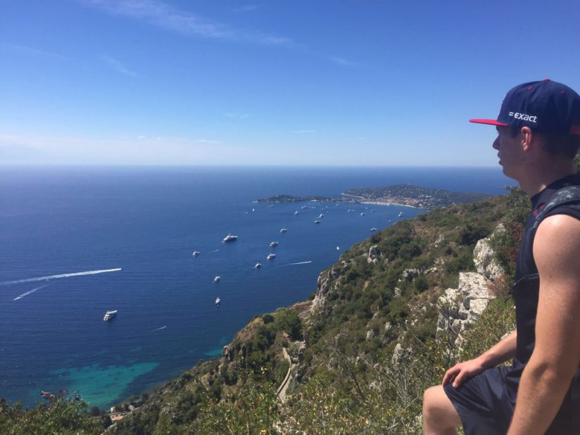 "Nice to get back to Monaco and fit some training in between races," says the Red Bull Racing star. "My time lapse selfie skills capturing a great view to go with it."