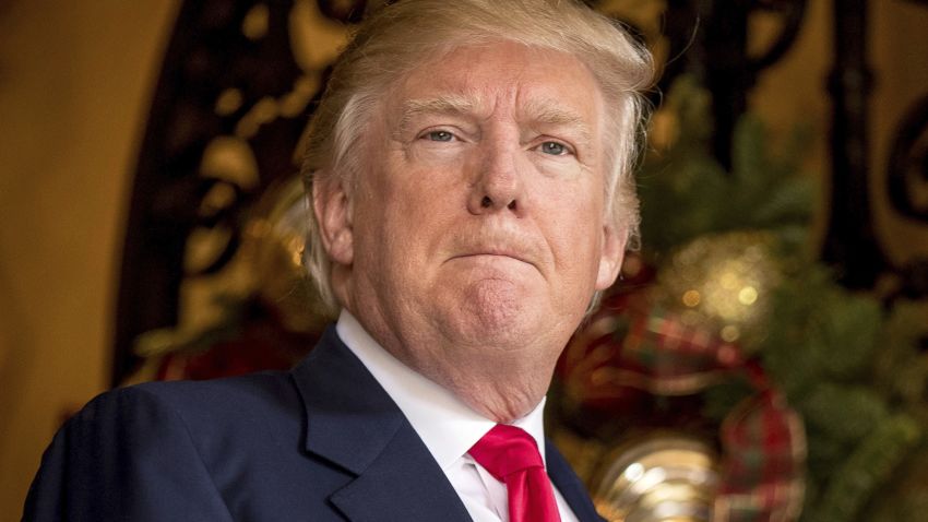 President-elect Donald Trump takes a question from a member of the media at Mar-a-Lago, in Palm Beach, Florida., Wednesday, Dec. 21, 2016.