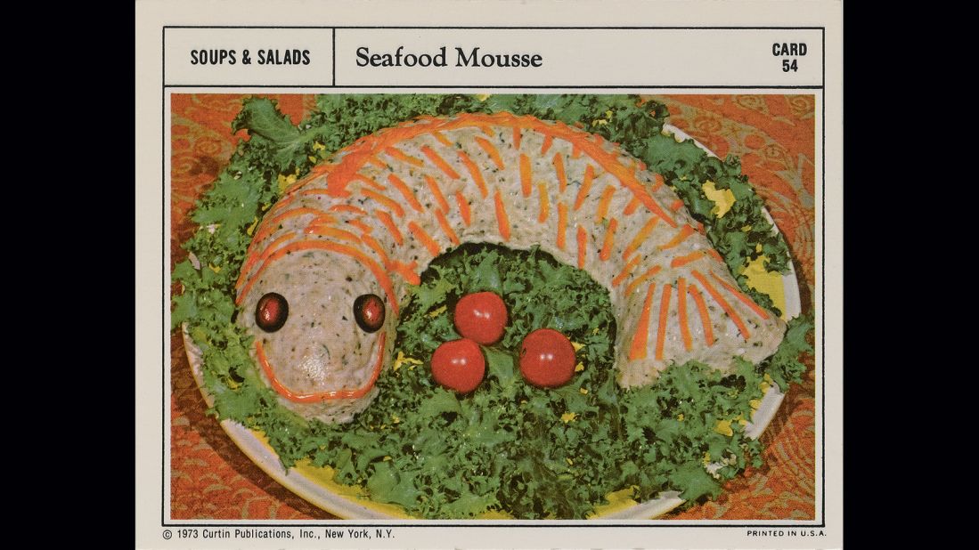<strong>Seafood mousse -- </strong>While going through her mother's binders of recipes, Pallai uncovered outlandish, and often nightmarish, creations such as this fish. 