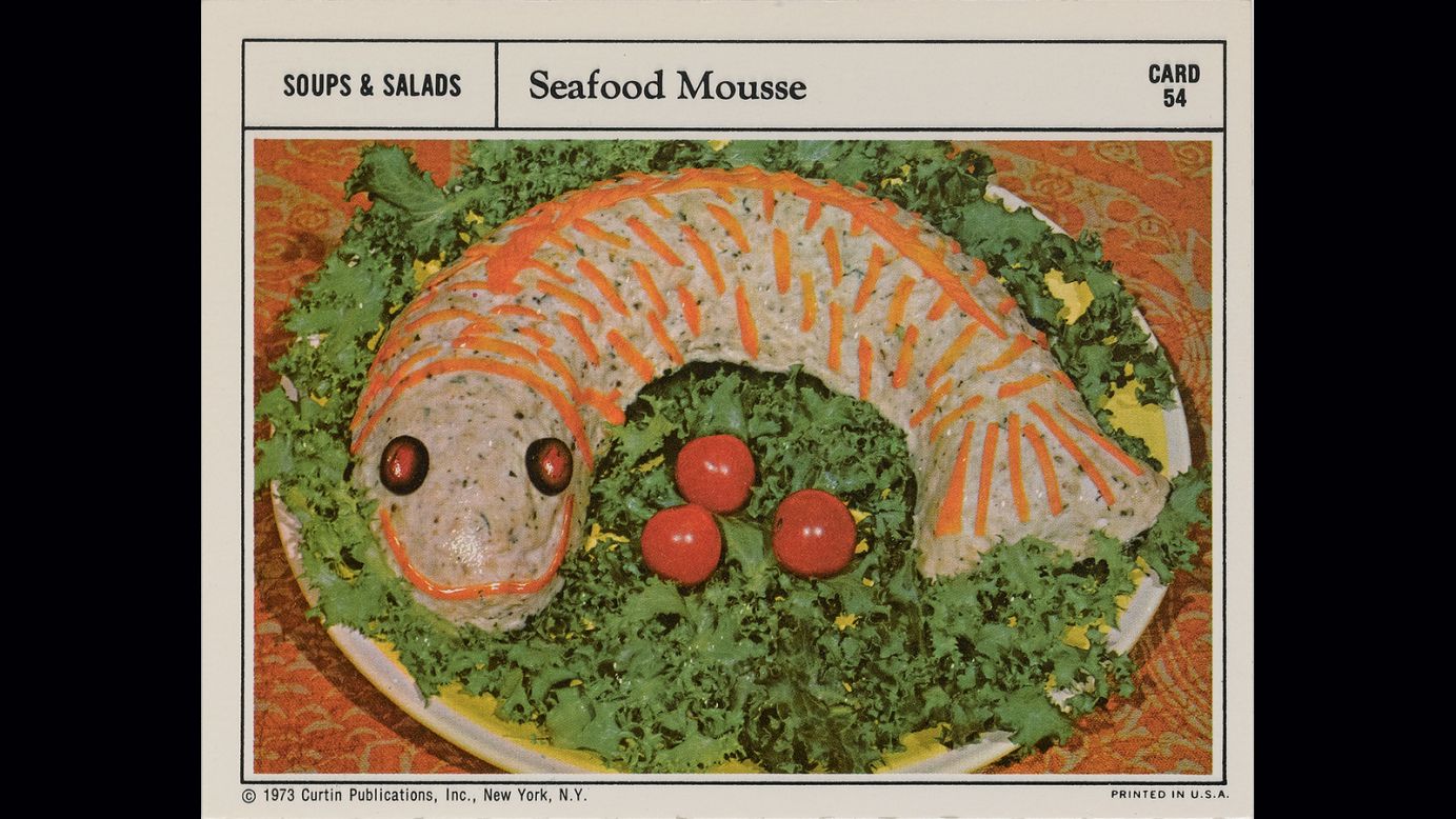 <strong>Seafood mousse -- </strong>While going through her mother's binders of recipes, Pallai uncovered outlandish, and often nightmarish, creations such as this fish. 