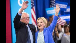 After months of bitter campaigning, Sen. Bernie Sanders offered his long-awaited endorsement for Democratic presidential hopeful Hillary Clinton on July 12, 2016. (JUSTIN SAGLIO/AFP/Getty Images)