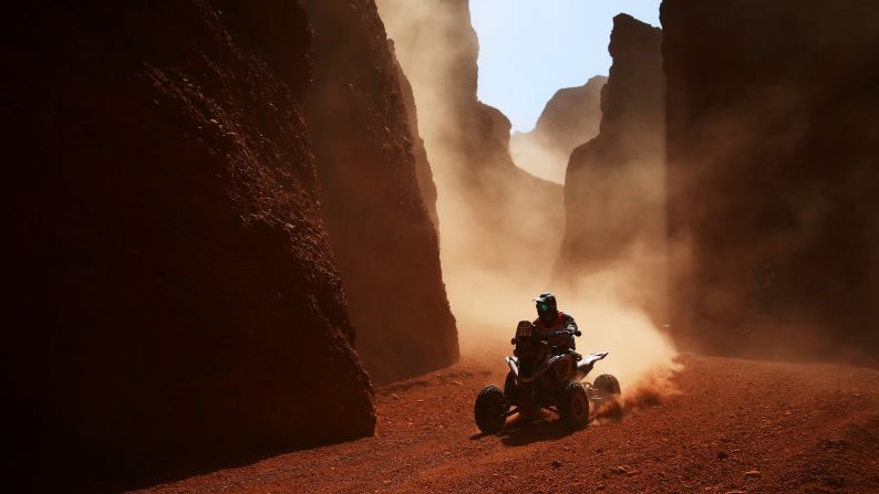 Gustavo Gallego rides a quad bike during the third stage of the Dakar Rally on Wednesday, January 4. The stage started in the Argentine city of San Miguel de Tucuman and ended in San Salvador de Jujuy. <a href="index.php?page=&url=http%3A%2F%2Fwww.cnn.com%2F2017%2F01%2F03%2Fsport%2Fgallery%2Fwhat-a-shot-sports-0103%2Findex.html" target="_blank">See 29 amazing sports photos from last week</a>