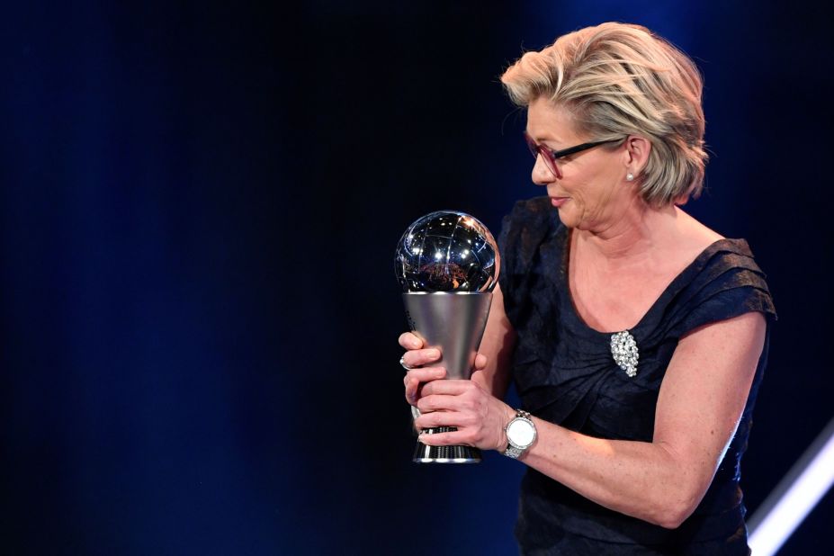 Silvia Neid won the best women's coach award. The 52-year-old stood down from her role with Germany after winning the gold medal at the Rio 2016 Olympics.