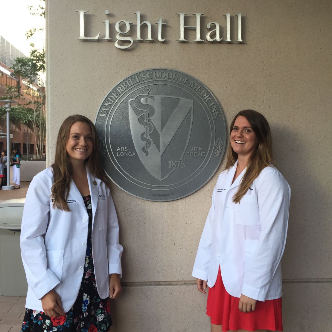 Shelby Payne, right, and her twin sister both study at Vanderbilt School of Medicine.  