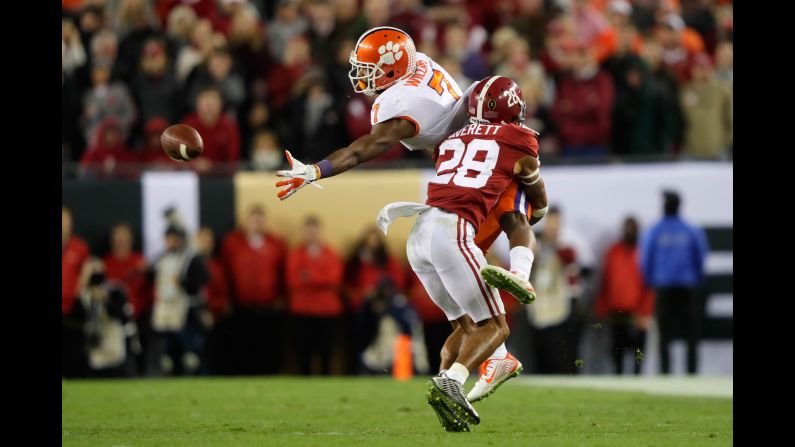 Clemson wide receiver Mike Williams is unable to make a catch in the second half.