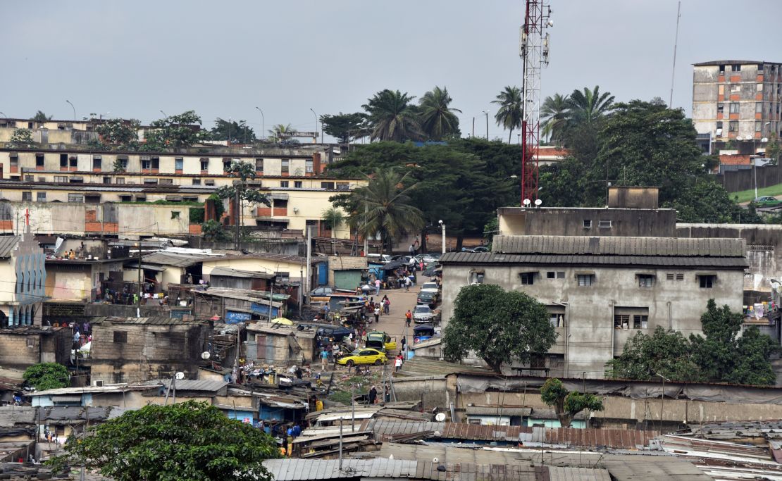 The urban sprawl of Abidjan, the economic capital of the Ivory Coast, where many residences lack formal addresses. 