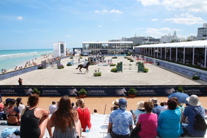 The Longines Global Champions Tour -- an elite, eight-month long showjumping competition -- is now in its 12th year. The competition visits locations all over the world, including the beaches of Miami (pictured).