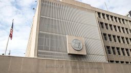 A picture taken on December 28, 2016 shows the US Embassy building in the Israeli coastal city of Tel Aviv.