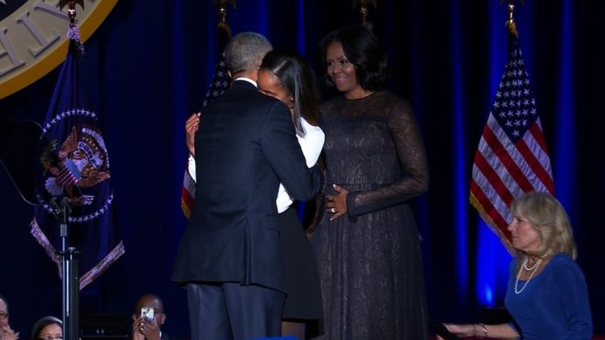 obama farewell address hug