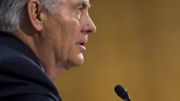 Former ExxonMobil executive Rex Tillerson testifies during his confirmation hearing for Secretary of State before the Senate Foreign Relations Committee on Capitol Hill in Washington, DC, on January 11, 2017.