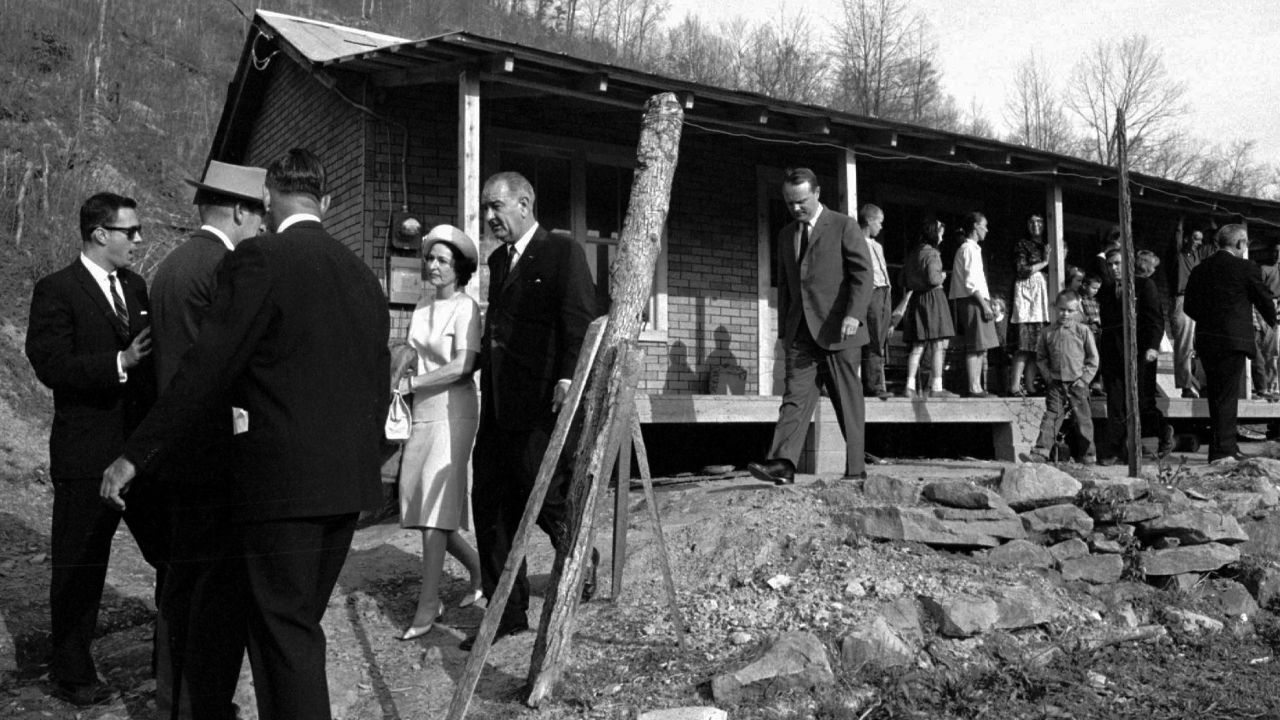President Lyndon B. Johnson and his wife traveled to Kentucky to promote his War on Poverty. Johnson and King thought any civil rights movement should include poor whites. 