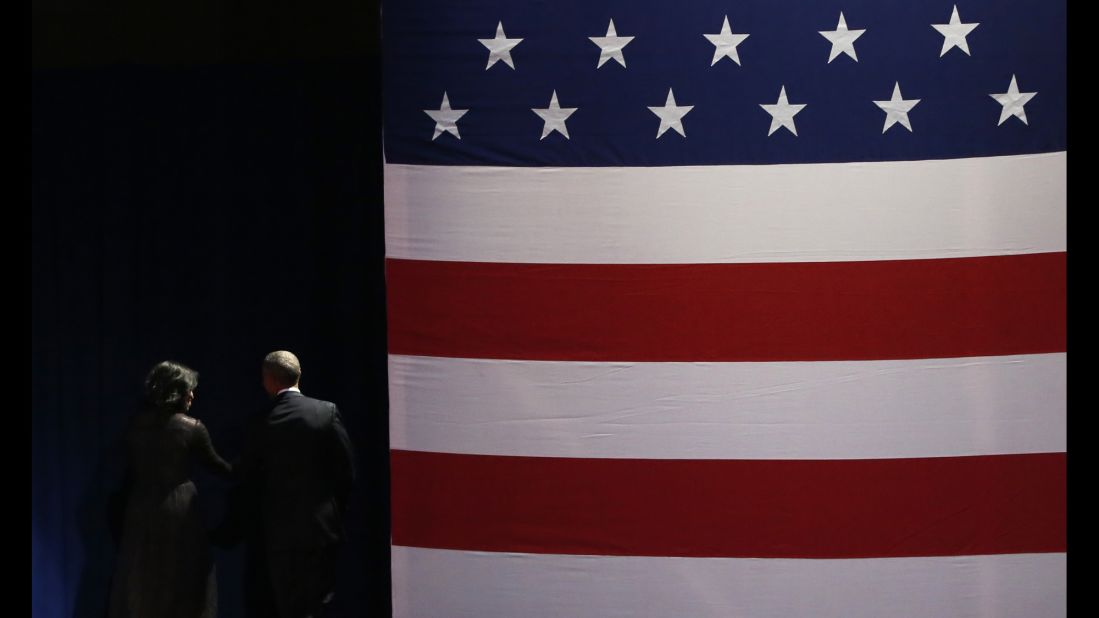 Obama and the first lady leave the stage after <a href="http://www.cnn.com/2017/01/10/politics/obama-farewell-address/index.html" target="_blank">the President's farewell address</a> in Chicago on January 10, 2017. During his speech, Obama recounted a presidency that saw setbacks as well as successes. Admitting candidly that political discourse has soured under his watch, Obama demanded that Americans renew efforts at reconciliation. "It falls to each of us to be those anxious, jealous guardians of our democracy," he said. "To embrace the joyous task we've been given to continually try to improve this great nation of ours."