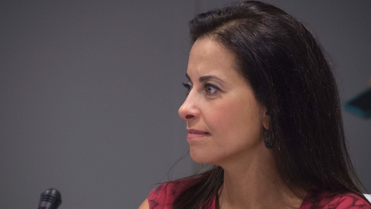 Goldman Sachs Foundation, and global head of corporate engagement, Dina Powell attends  the CEO Roundtable on the sidelines of the 71st session of the United Nations General Assembly in New York on September 20, 2016 in New York. 