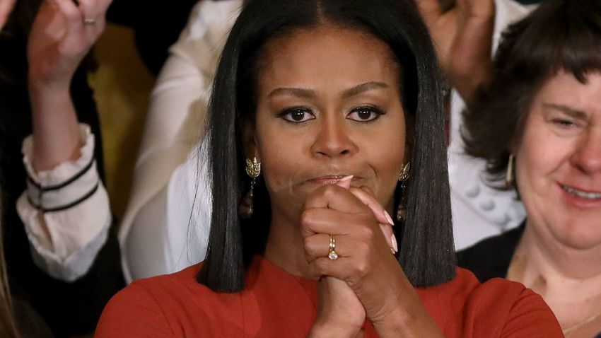 WASHINGTON, DC - JANUARY 06: U.S. first lady Michelle Obama delivers remarks honoring the 2017 School Counselor of the Year and counselors from across the country in the East Room of the White House January 6, 2017 in Washington, DC. These were the last public remarks by the first lady during her husband Barack Obama's presidency. (Photo by Chip Somodevilla/Getty Images)
