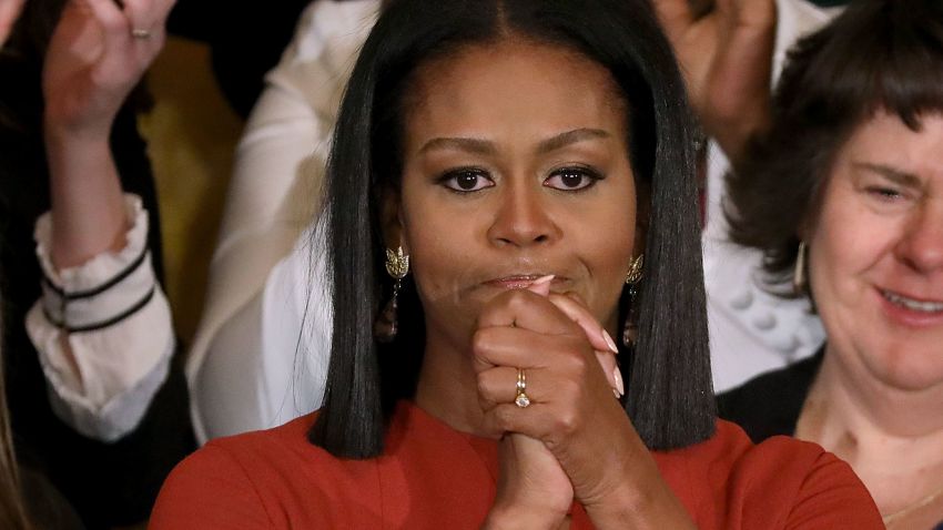 WASHINGTON, DC - JANUARY 06:  U.S. first lady Michelle Obama delivers remarks honoring the 2017 School Counselor of the Year and counselors from across the country in the East Room of the White House January 6, 2017 in Washington, DC. These were the last public remarks by the first lady during her husband Barack Obama's presidency.  (Photo by Chip Somodevilla/Getty Images)