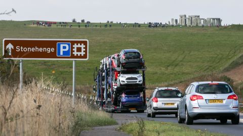 Traffic jams are a familiar sight on the road leading to the ancient stone circles at Stonehenge.