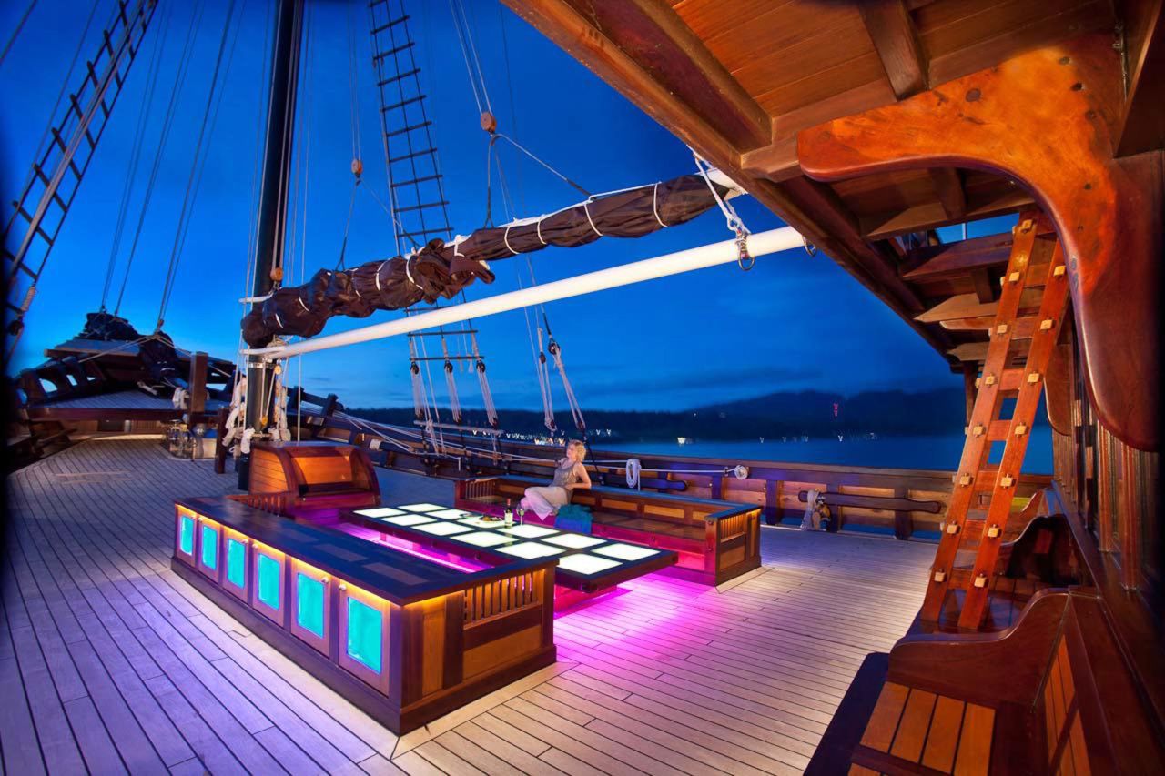 <strong>Ironwood yacht:</strong> While built following the traditional lines of an Indonesian phinisi, Dunia Baru is outfitted with technologies befitting a modern superyacht. 