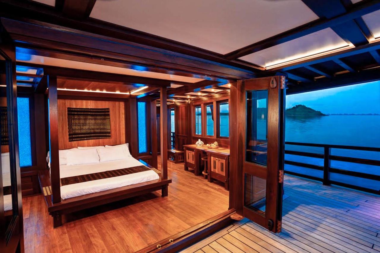 <strong>Dunia Baru: </strong>The master suite on the Dunia Baru. The boat has seven cabins and can hold 14 guests. 