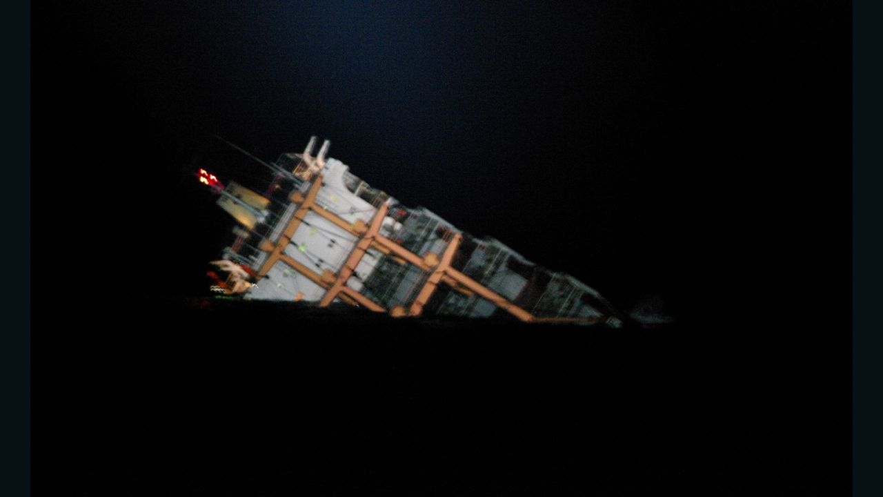 By Thursday, the ship had sunk completely.