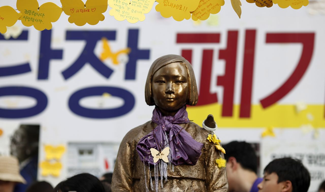 As part of the deal, Japan apologized and agreed to pay 1 billion yen ($8.7 million) to a fund to help victims of WWII sexual slavery.
