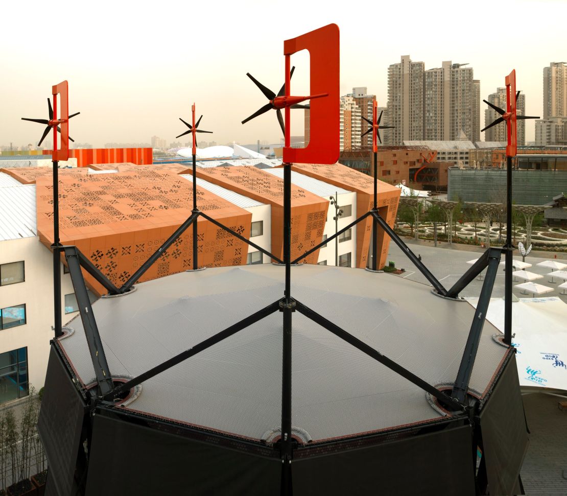 Ecosistema Urbano's "Air Tree" in Shanghai aims to make the outdoor climate more comfortable, harnessing principle of bioclimatic architecture such as natural air flow and orientation.