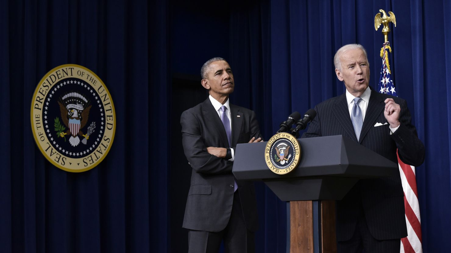 Former Vice President Joe Biden and President Barack Obama in December 2016.