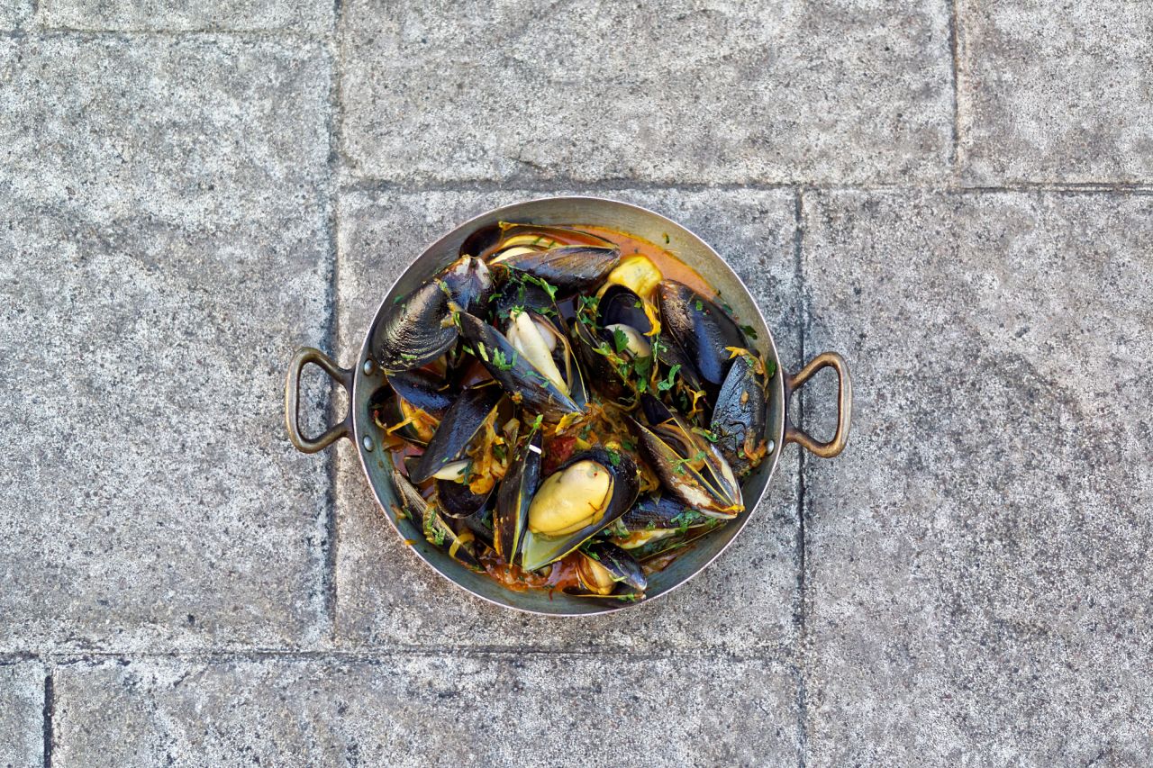 Also on the menu: Classic moules marinières. The restaurant is the second restaurant for Verpiand and his wife and business partner, Monica Bui.