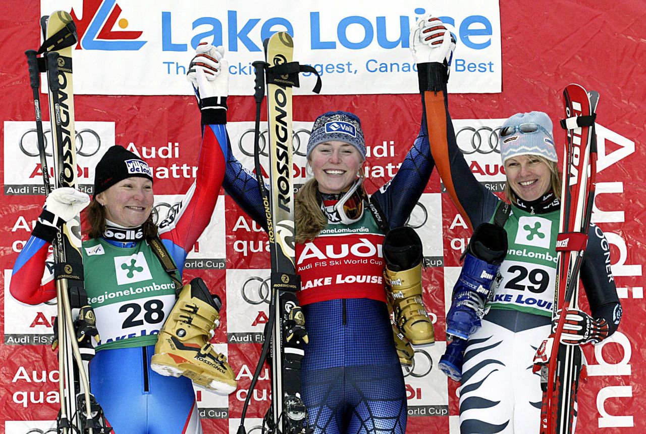Lindsey Kildow -- as she was then before marrying fellow skier Thomas Vonn -- won her first World Cup race with victory in the downhill at Lake Louise, Canada, in 2004.