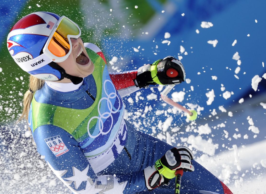 Vonn became the first American woman to win Olympic downhill gold with victory in 2010.