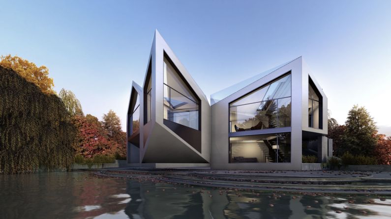 Consisting of four modules, the Dynamic D*Haus closes up in winter, to save energy, and unfolds itself in the summer to let in the light and release heat.