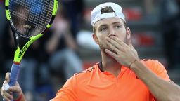 AUCKLAND, NEW ZEALAND - JANUARY 13:  Jack Sock of the USA celebrates against Steve Johnson of the USA in their semifinal match during the ASB Classic on January 13, 2017 in Auckland, New Zealand.  (Photo by Phil Walter/Getty Images)