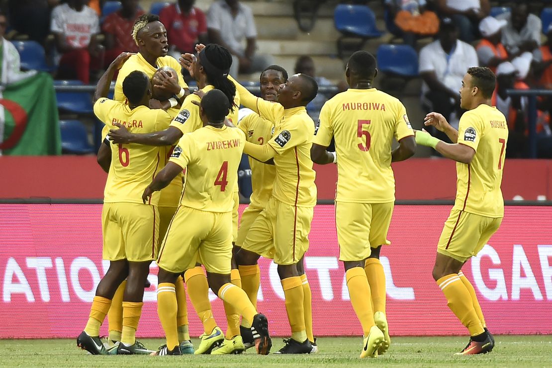 Zimbabwe stunned Algeria by taking a 2-1 lead in the match in Franceville.