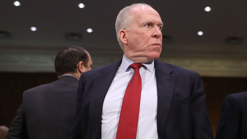 WASHINGTON, DC - JANUARY 10:  Central Intelligence Agency Director John Brennan arrives to testify before the Senate (Select) Intelligence Committee in the Dirksen Senate Office Building on Capitol Hill January 10, 2017 in Washington, DC.  The intelligence heads testified to the committee about cyber threats to the United States and fielded questions about effects of Russian government hacking on the 2016 presidential election.  (Photo by Joe Raedle/Getty Images)