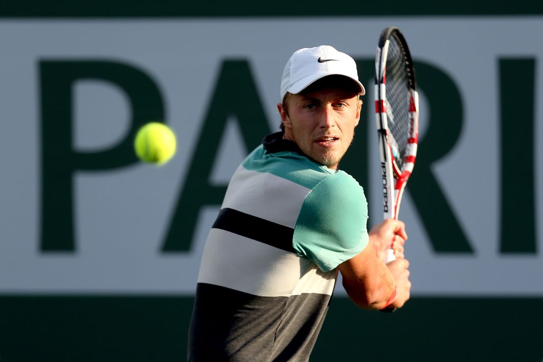 Polansky is pictured in action at Indian Wells in March 2014.