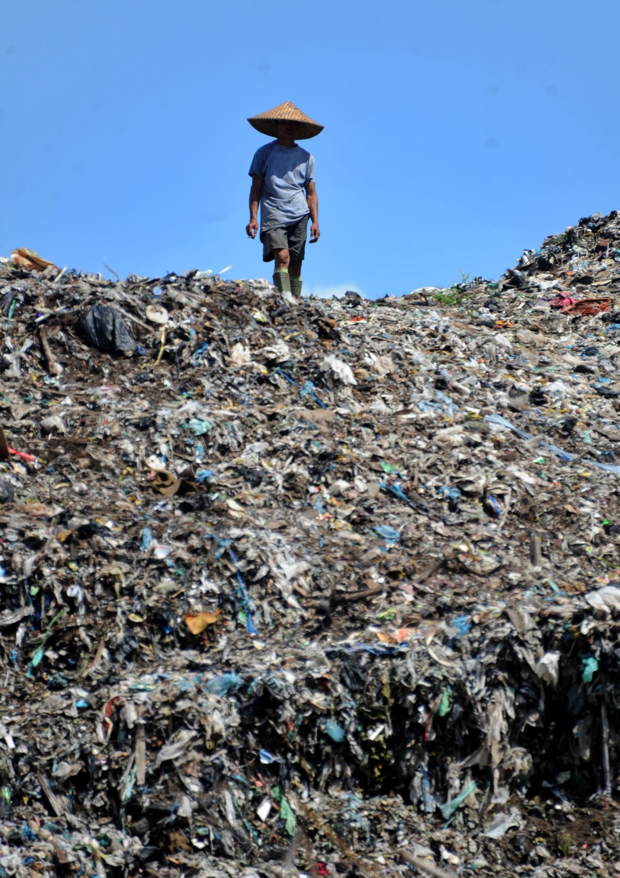 Garbage dump in Bali, Indonesia. The island has earned a reputation as a tourist paradise but has suffered with high levels of plastic pollution. 