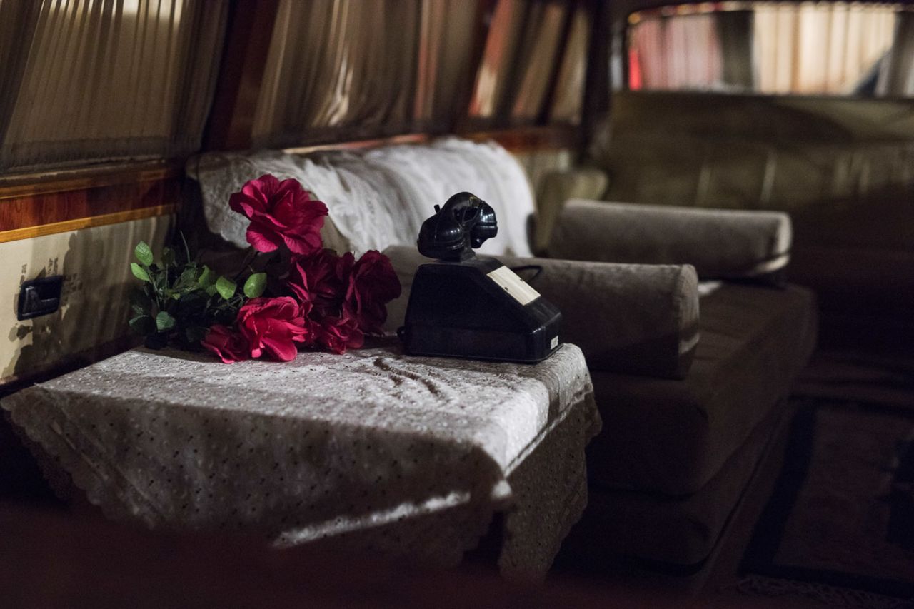 The limo was kitted out with air conditioning, an ice box and a telephone. 
