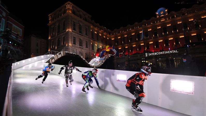 Skaters compete in the Red Bull Crashed Ice event during the Ice Cross Downhill World Championship, in Marseille, France, on January 14. <a href="index.php?page=&url=http%3A%2F%2Fwww.cnn.com%2F2017%2F01%2F09%2Fsport%2Fgallery%2Fwhat-a-shot-sports-0109%2Findex.html" target="_blank">See 32 amazing sports photos from last week</a>