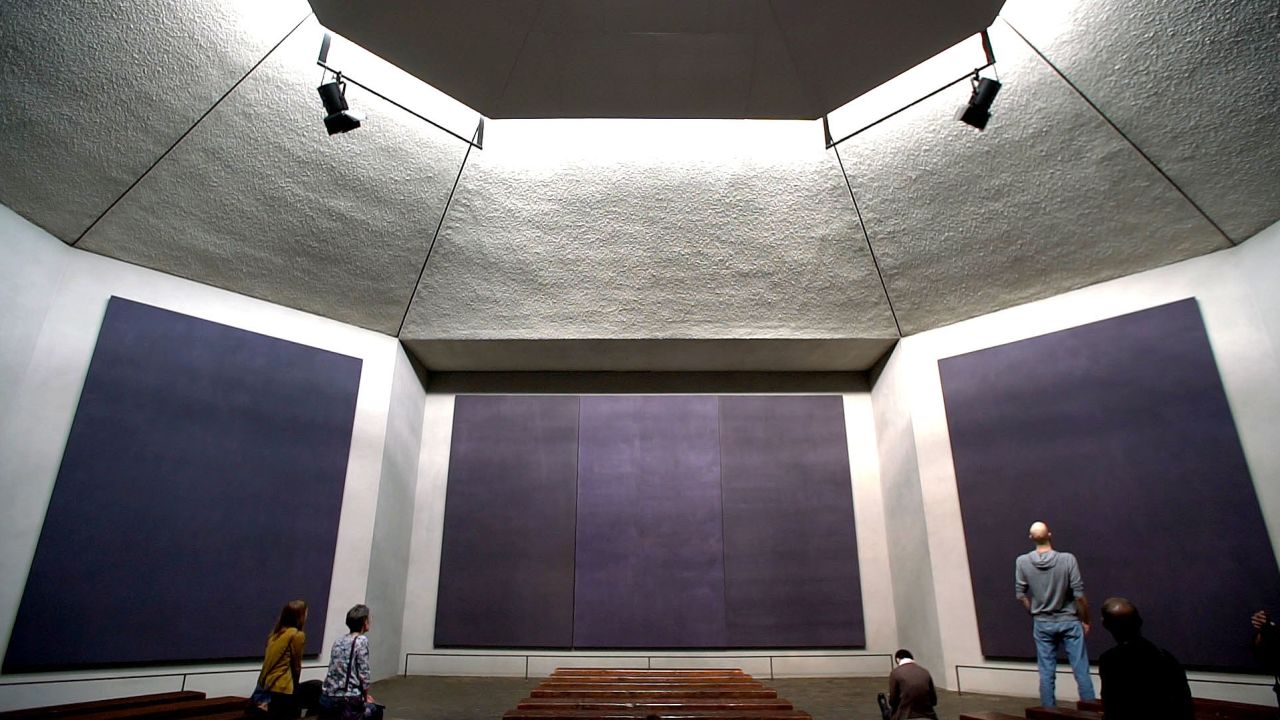 The solemn Rothko Chapel is an interfaith sanctuary featuring works by the late Mark Rothko.