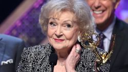 BURBANK, CA - APRIL 26: Actress Betty White accepts Daytime Emmy Lifetime Achievement Award onstage during The 42nd Annual Daytime Emmy Awards at Warner Bros. Studios on April 26, 2015 in Burbank, California.  (Photo by Jesse Grant/Getty Images for NATAS)