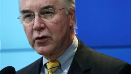U.S. Rep. Tom Price speaks at the Brookings Institution November 30, 2016 in Washington, DC. President-elect Donald Trump has picked Rep. Price to become the next Secretary of Health and Human Services. 
