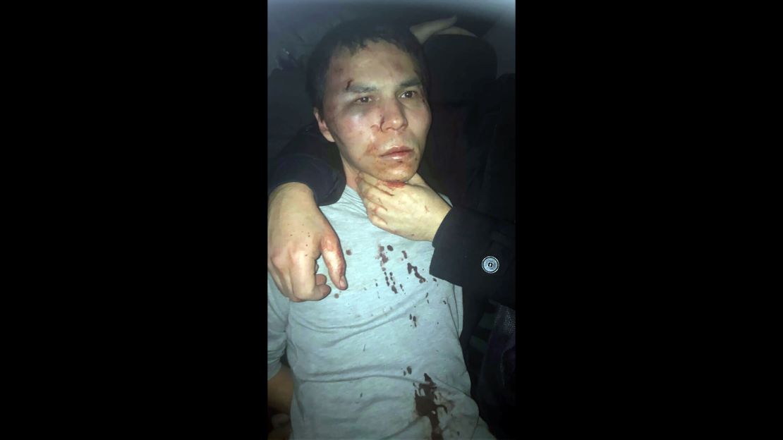 Abdulgadir Masharipov, seen after his arrest, is the alleged gunman in a deadly attack at Istanbul's Reina nightclub.
