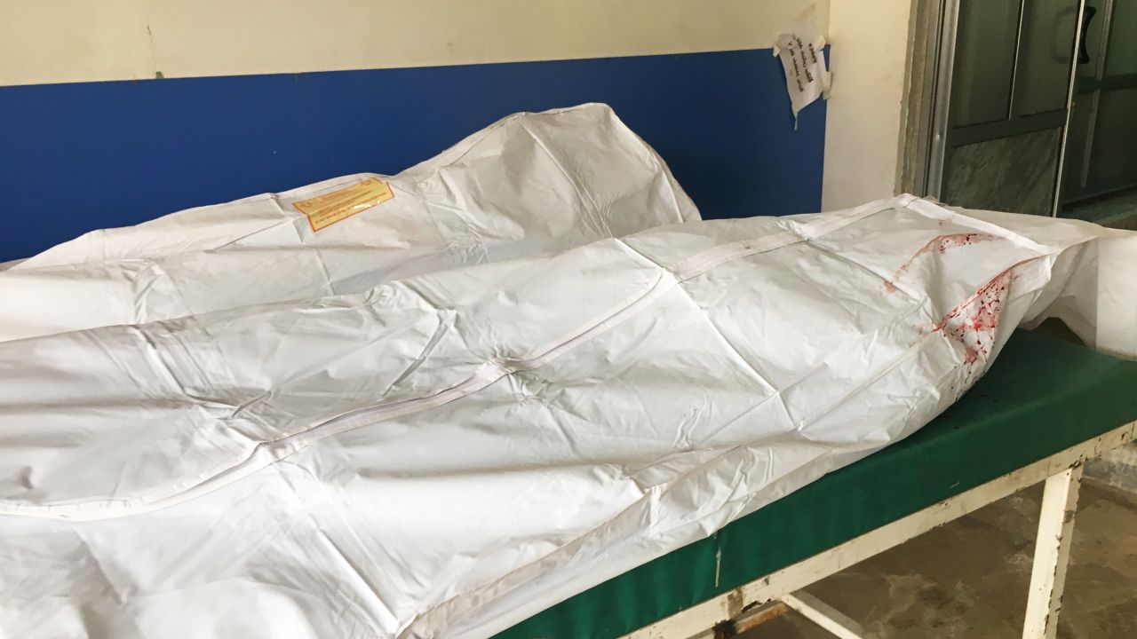A CNN crew saw body bags at a hospital near the site of a strike on the town of Maarat Misreen.